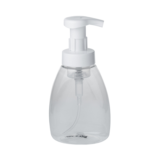 Bouteille transparente de pompe à savon en mousse plastique PET de 300 ml pour le nettoyage