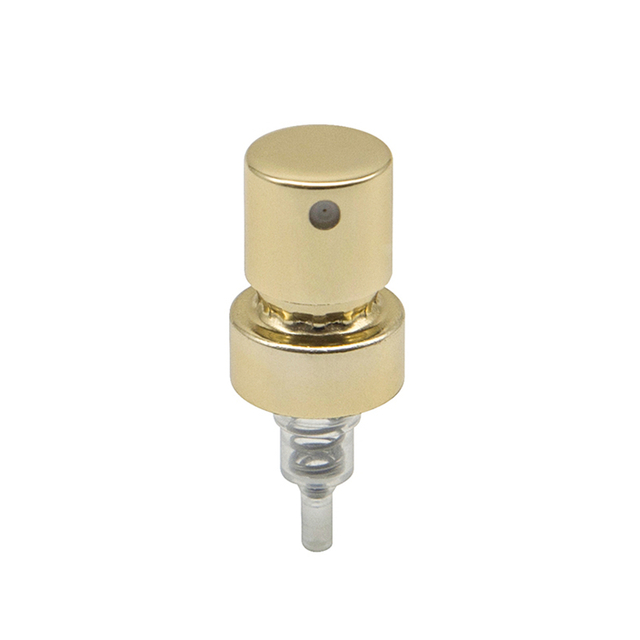 Pompe à sertir de parfum en or brillant pour bouteille en verre