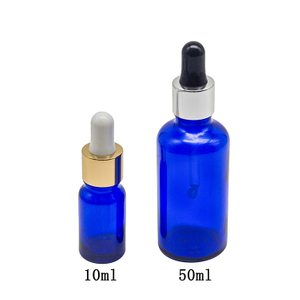 Bouteille d'huile essentielle en verre bleu vide de 30 ml 50 ml