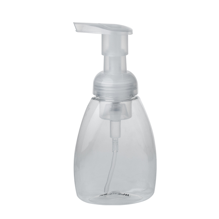 Bouteille PET transparente de 300 ml avec pompe à mousse pour le lavage des mains